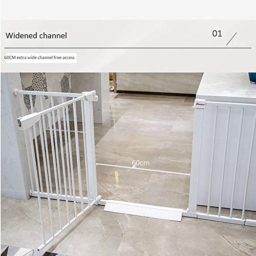 Barrière de sécurité blanche automatique pour escaliers larges - 3