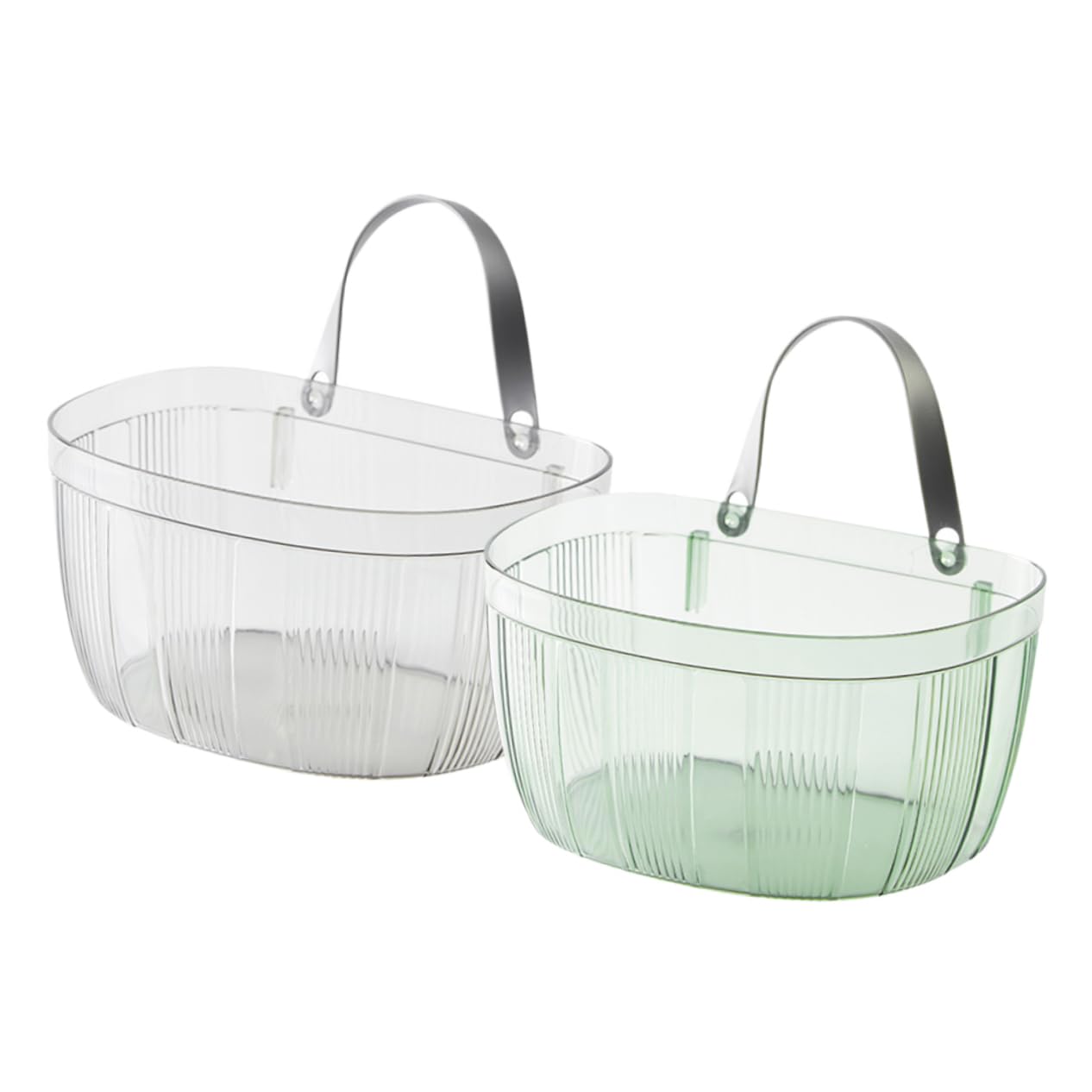 Healifty 2Pcs Wall Storage Basket Transparent Hanging Organizers for Toiletries and Kitchen Essentials Pet Material Space Saving Design for Bathroom and Kitchen Use