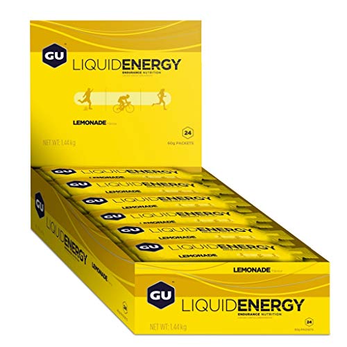 GU Liquid Energy Gel | lemonada | Ideal para corredores | Nutrición deportiva | Sin cafeína | 24 sobres x 60g |
