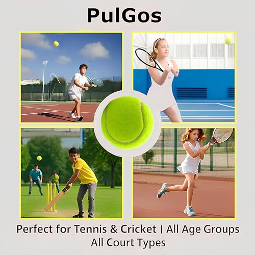 Image of PulGos Cricket Ball for Street Match & Soft Tennis - Lightweight Durable Ball for Tournament, Gully Cricket, Tennis Cricket Practice & Street Play