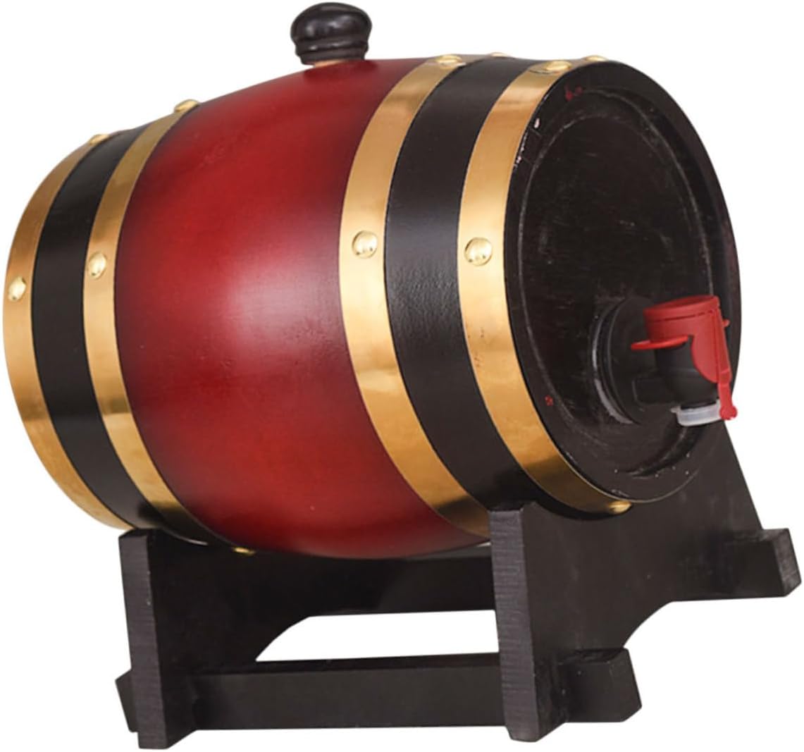 Vintage Wooden Wine Dispenser Faucet Decor for Spirits Beer Rustic Capacity for Bars Family Gatherings