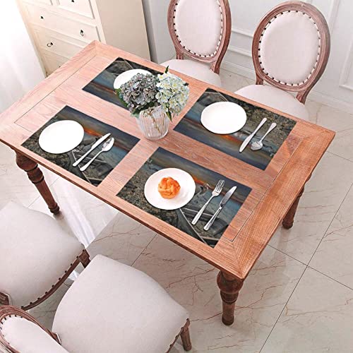 Set de table mer résistant chaleur motif mouettes rectangulaire chic