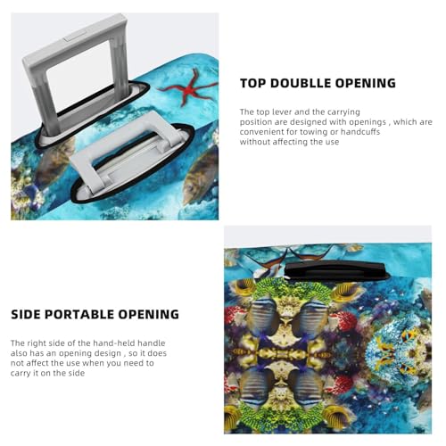 Corals and Tropical Fish Luggage Cover Washable Elasticated Luggage Covers for Suitcase TSA Approved Stylish Scratch Resistant Luggage Case Protector4