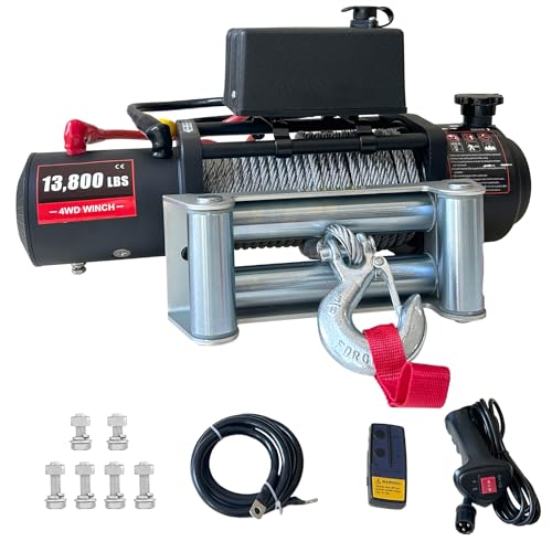 Winche eléctrico 12V con cable de acero 13800lbs miniatura 1