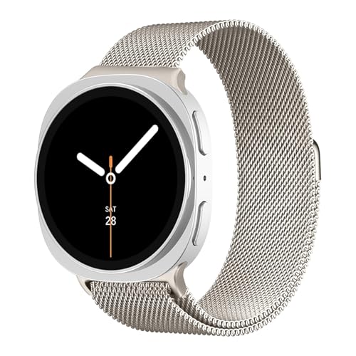 Image of VEMIGON Milanese Loop Metal Band Compatible with Samsung Galaxy Watch 8 40mm 44mm / Watch 8 Classic 46mm, Mesh Magnetic Stainless Steel Replacement Strap (Watch Not Included)