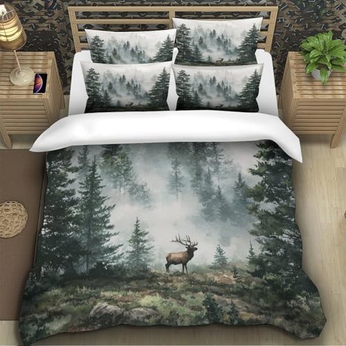 Housse de couette cerf microfibre résistante effet 3D luxe - 5