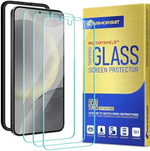 ArmorSuit 3 Pack for Samsung Galaxy S25 / S24 [6.2"] Tempered Glass Screen Protector 9H MilitaryShield Case Friendly (w/Alignment Tool)
