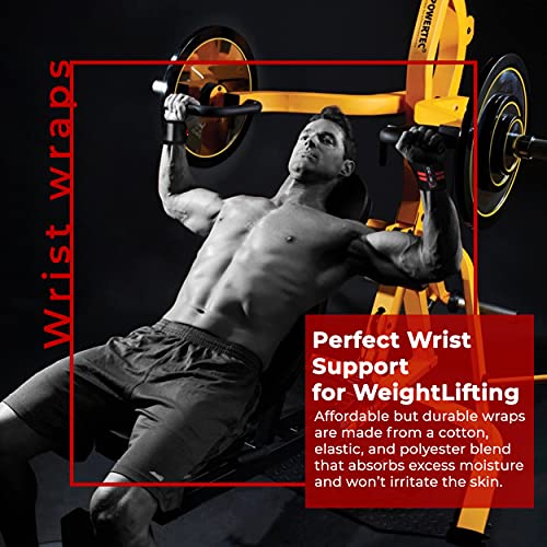 ASIPRO Polsiere Palestra Uomo & Donna 45cm/18 pollici Professionali Fasce Polsi Palestra per Gym, Bodybuilding, Calistenics, Powerlifting, per Sollevamento Grossi Pesi, Wrist Wraps Polsini Palestra