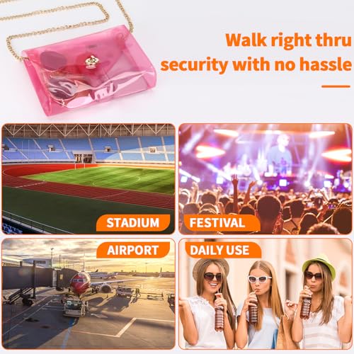 Image of HAOGUAGUA Clear Purse for Women, Clear Bag Stadium Approved, See Through Clear Handbag for Concerts Sports Events