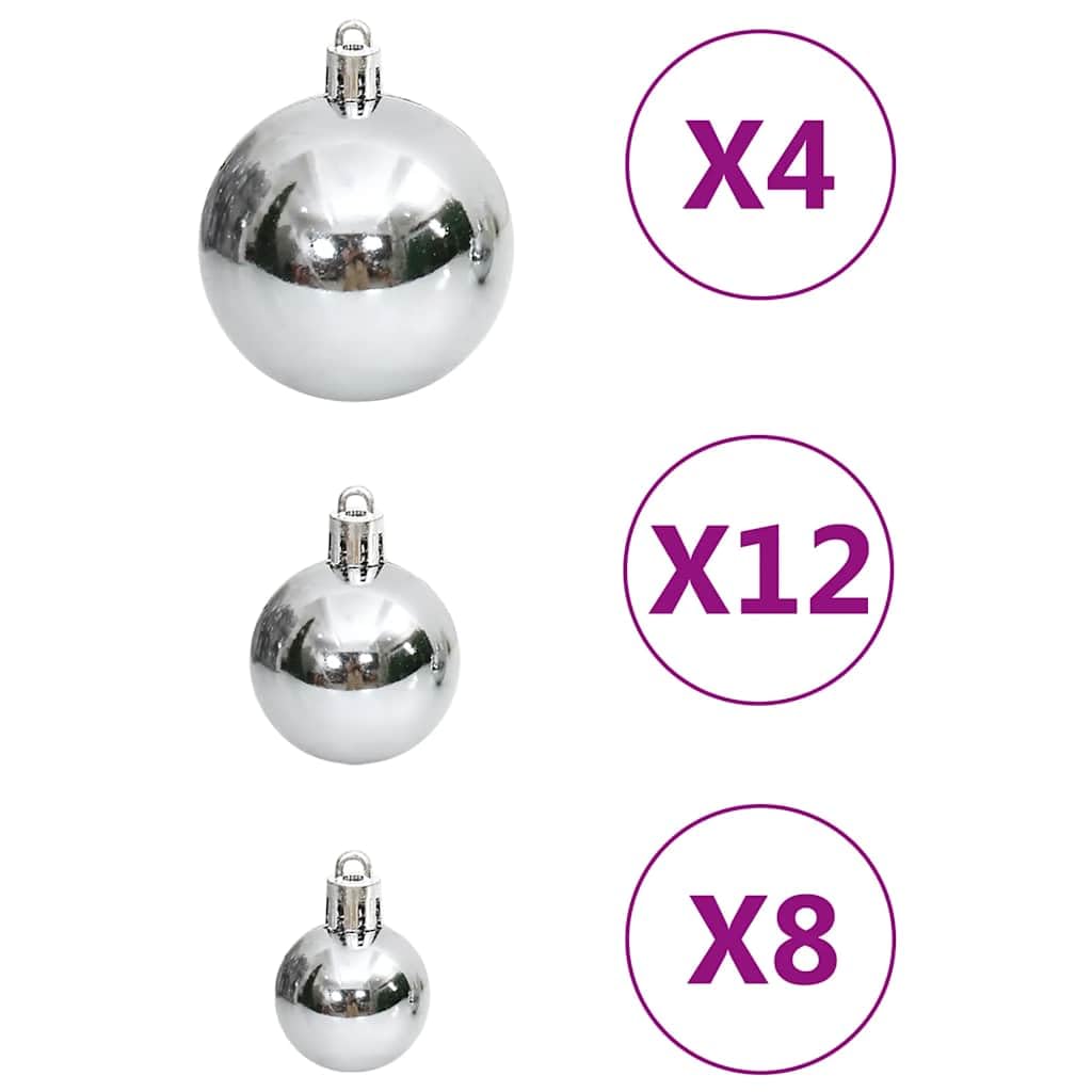 Set di 111 palline di Natale in polistirolo argentato, palline di Natale, palline decorative per albero di Natale, decorazioni natalizie