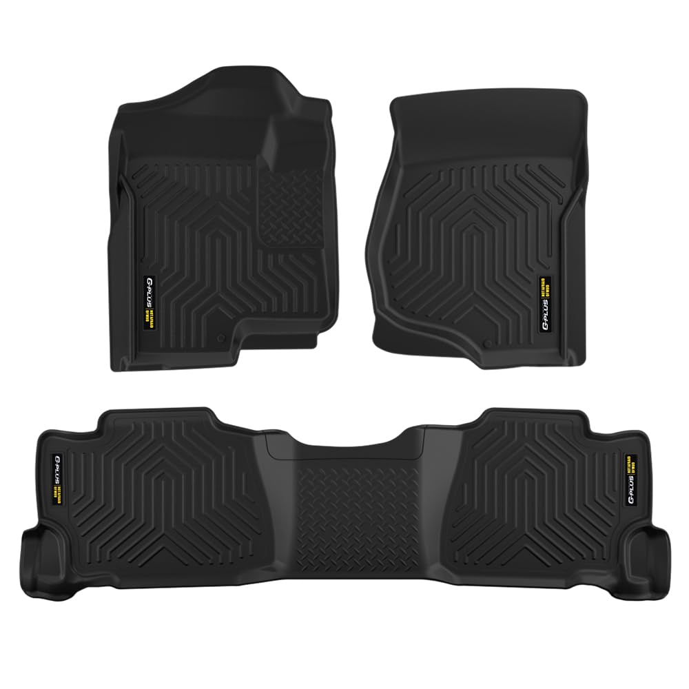 G-PLUS TPE Liners Fit Chevy Silverado & GMC Sierra 1500 Crew Cab 2007-2013/2500 3500 Crew Cab 2007-2014,Cargo Liners All Weather Full Cover,1st & 2nd Row,alfombras para carro
