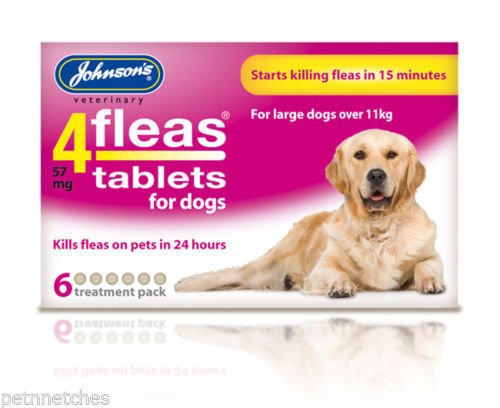 Johnson's 4 Fleas Tablets for Large & Small Dogs - Dog Flea Tablets (Large Dogs over 11kg 6 Tabs)