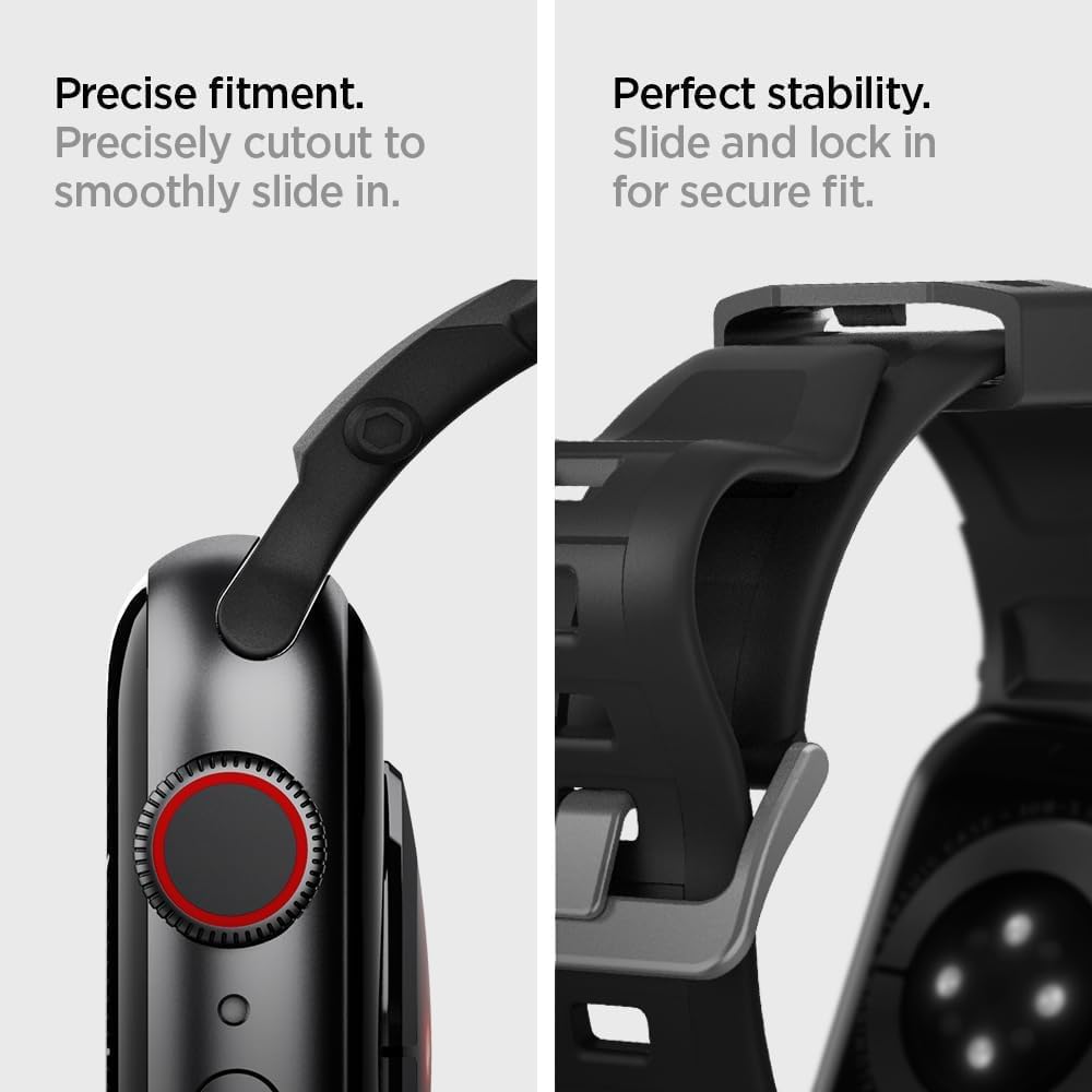 Spigen Rugged Armor Case and Rugged Band Designed for Apple Watch 45mm Series 9/8/7