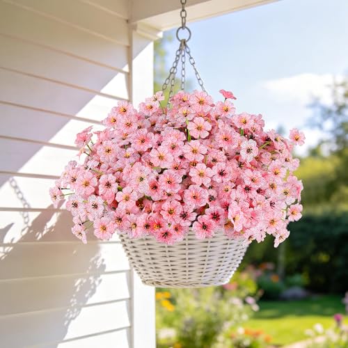 Image of AmyHomie 20 PCS Artificial Flowers for Outdoors, UV Resistant Fake Plants
