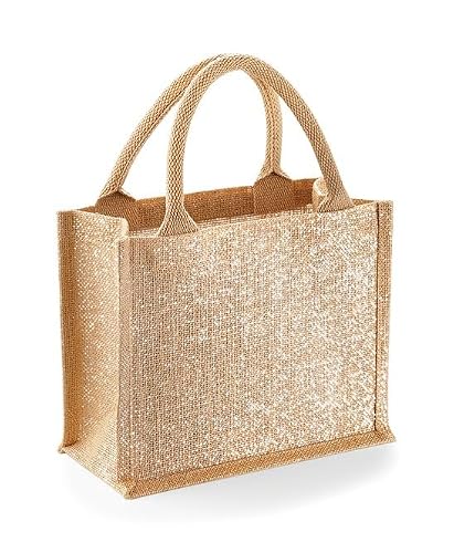 Image of COOZO Shimmer Jute Mini Gift Bag - Natural Gold - One Size