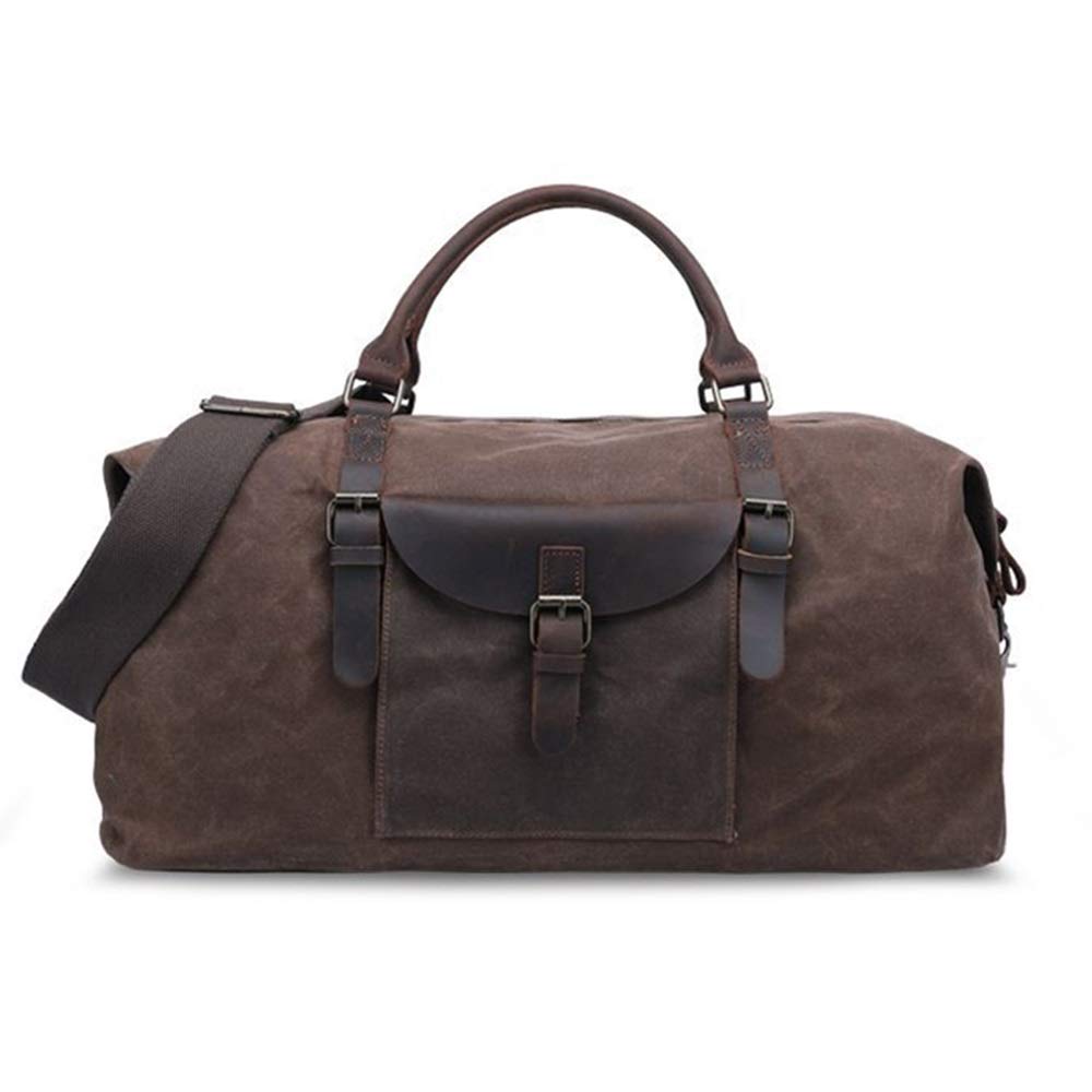 Bolso de Equipaje de Mano para Hombre Bolsa de Viaje Fin Semana Gran tamaño la Moda del Minimalista Hombro Bolso Mano Bolsa Noche Equipaje Gimnasio Sport Unisex para Mujeres Hombres(Coffee)