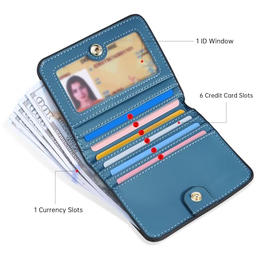 Image of Toughergun Sea Turtle RFID Small Wallet Women, Slim Thin Vegan Leather Bifold Wallet with Zipper Coin Pocket & ID Window, Cute Mini Credit Card Holder Gift for Women Ladies Teen Girls