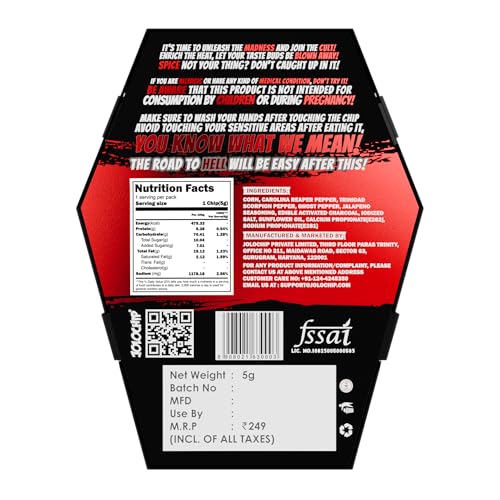 Image of Jolochip Last Chip Challenge | World's Hottest Tortilla | Spicy Chip | Extreme Spicy Snack | Carolina Reaper, Scorpion and Ghost Pepper | 5g