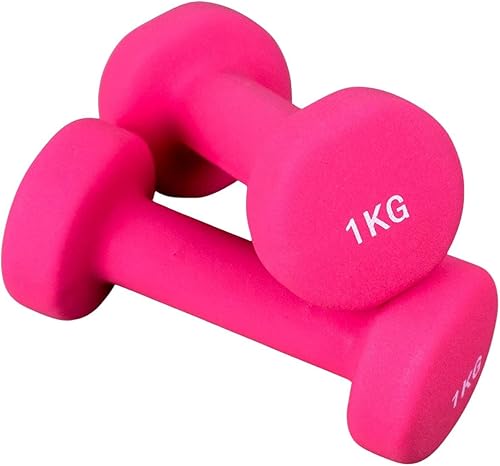 Miniatura 4 de Fuxion Mancuernas de 6 mancuernas de 3 pesos diferentes con 6 unidades portátiles de neopreno, paquete de múltiples tamaños, juego de 6 unidades.