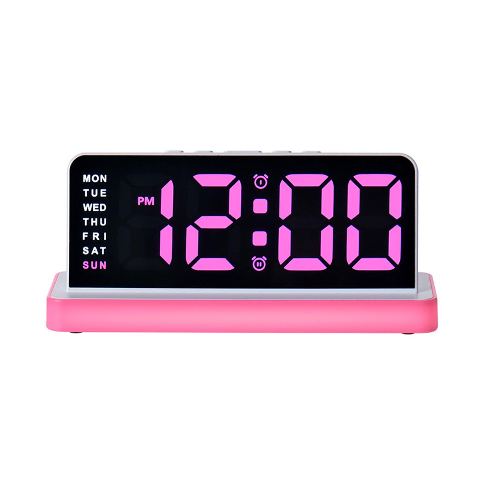 Bedside Digital Alarm Clock for Bedroom, Big Number LED Display with Soft Night Light for Sleep Routines Alarm Clock Bedside Led Night Light Weekday Display Large Number Bedroom Desk Sleep Routine Up