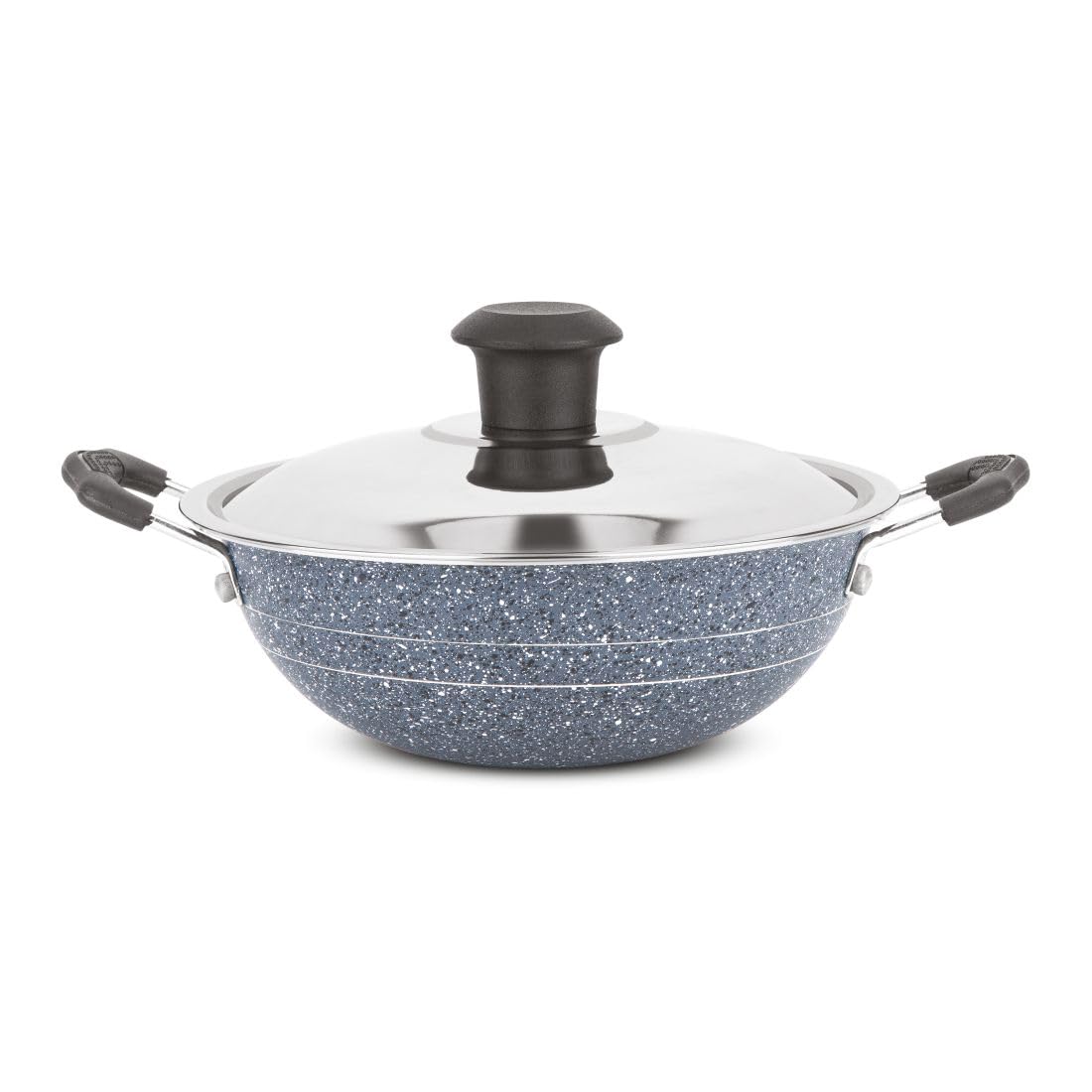 Orange Granico Series Non-Stick Mini kadai/Hopper pan with Stainless Steel Lid, Aluminium 2.6mm Thickness | Free Nylon Spatula & Scrubber | 175mm, 1 Lit Capacity | Gas Stove Friendly | 1Year Warranty-image-9