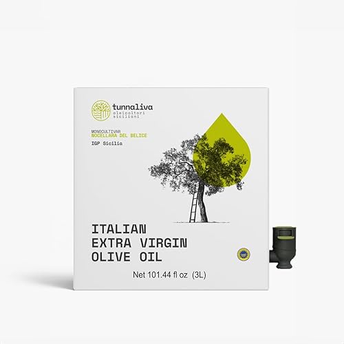 Miniatura 5 de Tunnaliva EVO Oil - Aceite de Oliva Virgen Extra Italiano - 100% Nocellara del Belice - IGP Sicilia - 101,44 fl oz Bolsa en caja