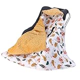 amo nenes Winter Car Seat Blanket for Babies, Warm Minky Dot Carseat Swaddle Blankets for Infants Newborn, Universal Fit for Baby Car Seat, Leaf, 35.4'x35.4'