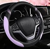 Fashion Women Leather Car Steering Wheel Cover 15"(38cm) Breathable Anti Slip Universal fit Auto Uni