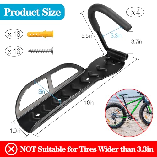 image for DkOvn 4 Pack Bike Rack Garage Wall Mount, Wall Mount Bike Rack with Sc