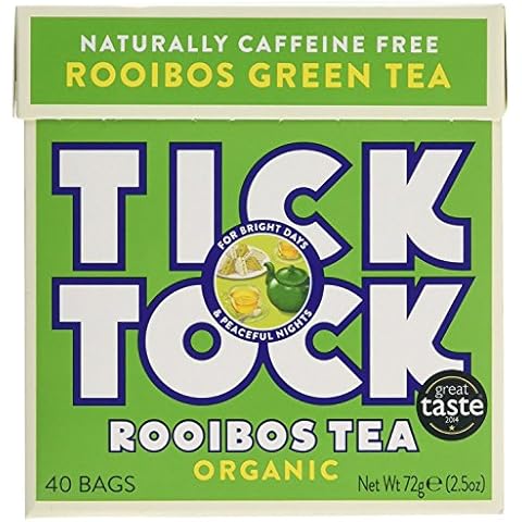 Tick Tock Organic Rooibos Green Tea (Pack Of 4, Total 160 Sachets) Cover