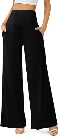 JZC Women's Palazzo Lounge Pants Casual Wide Leg Pants High Waist Flowy Toursers with Pockets