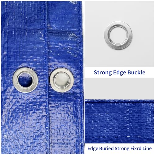 Lona impermeable azul multiusos de 5 mil resistente para exterior 3
