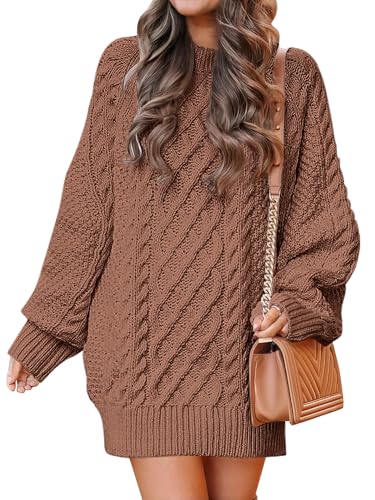 ANRABESS Womens Sweater Dress Oversized Cable Knit...