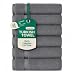 SALBAKOS Turkish Cotton Hotel & Spa Hand Towel Set, 16 by 30 Inch, Pack of 6, Gray