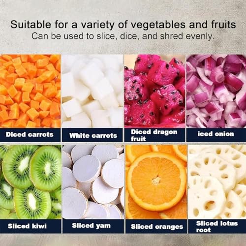 JMOZHCD Gemüse- und Obstzerkleinerer, elektrischer Gemüsewürfelschneider, 250-W-Motor aus reinem Kupfer, Heim-Karotten-, Kartoffel- und Gurkenwürfelmaschine 7 JMOZHCD Gemüse- und Obstzerkleinerer, elektrischer Gemüsewürfelschneider, 250-W-Motor aus reinem Kupfer, Heim-Karotten-, Kartoffel- und Gurkenwürfelmaschine