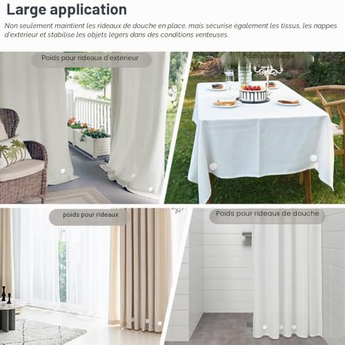 Poids magnétiques rideau douche pour stabiliser les nappes dehors - 7
