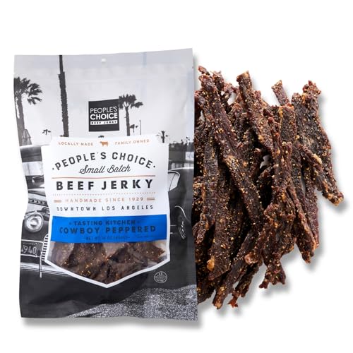 People’s Choice Beef Jerky – Tasting Kitchen – Cowboy Peppered – Sweet & Smoky – 9g Protein – Made in USA – 1 Pound (16 oz) Bag