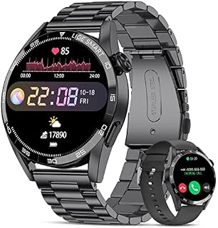 LIGE Smart Watch for Men with Make/Answer Call Text Notification, Heart Rate Sleep Monitor IP67 Waterproof Smartwatch, 1.32" Touch Screen Black Fitness Watch with Calorie/Step Counter for iOS Android
