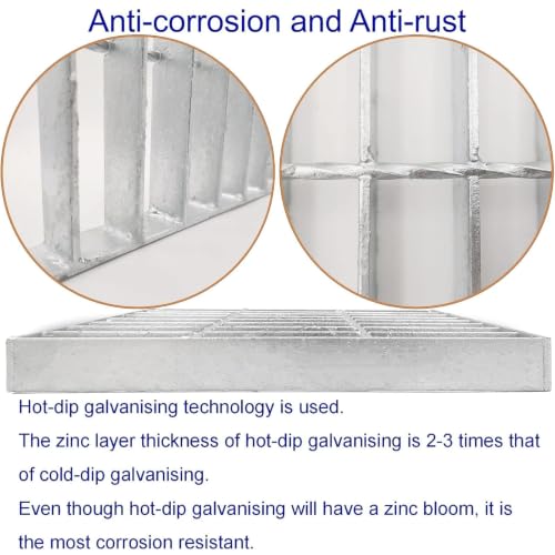 Image of Galvanized Steel Drain Grate, Driveway Channel Cover 12x12 in