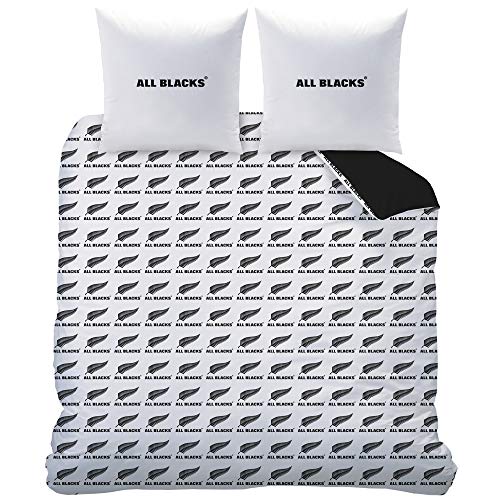All Blacks Parure, 100% Cotone, Noir-Blanc, 240 x