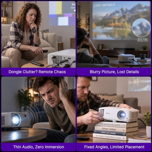 Image of AuKing Roku TV Outdoor Smart Portable Projector with WiFi and Bluetooth