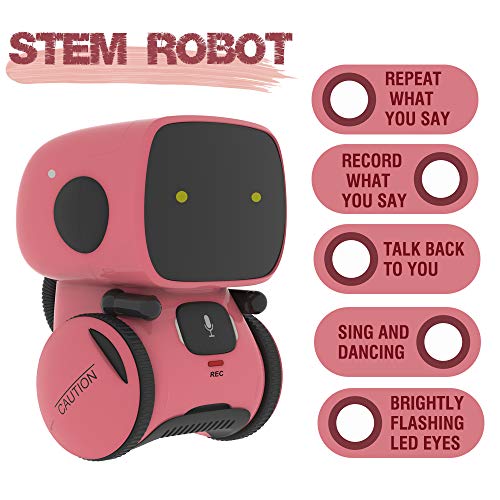 YINGTESI Robot Toys for Girls,Educational Stem Robotics Toys for Kids,Sing,Dance,Repeating, Speech Recognition and Voice Recording,Gift for Kids Age 3+ …