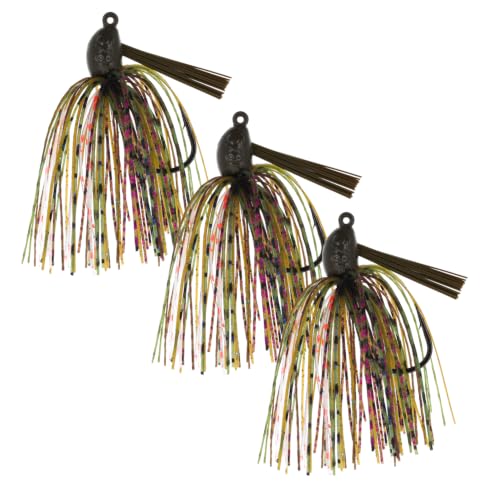 Reaction Tackle Swim Jig for Bass Fishing Weedless Design with Silicone Skirt Also Effective for Pike Walleye and Muskie - 1/4 Oz Bluegill (3-Pack)
