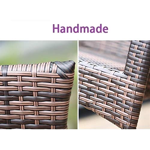 ガーデンテーブルセット ラタン調 会話テーブルビストロセット 四季通用 ガーデンチェアー 籐ガーデン家具セット、（4個）パティオ家具庭のテーブルと椅子セット家族の家具屋外のコーヒーテーブル 組立簡単 2枚目