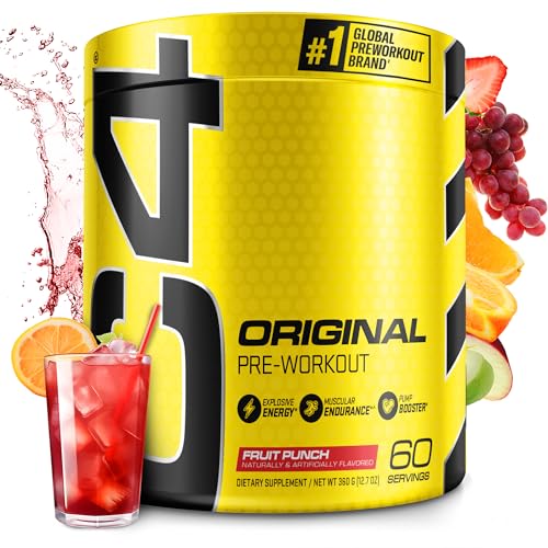 C4 Original Pre Workout Powder Fruit Punch – Vitamin C for Immune Support – Sugar Free Preworkout Energy for Men & Women – 150mg Caffeine + Beta Alanine + Creatine – 60 Servings