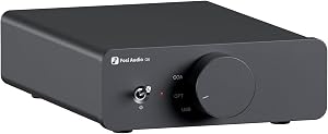 Fosi Audio Q6 Mini Desktop DAC, USB C Digital to Analog Audio Converter for Home Stereo Amplifier and Headphone Amp, Optical/Coaxial Input, RCA Output/Sub-Out, High-Resolution 32bit/768kHz DSD512