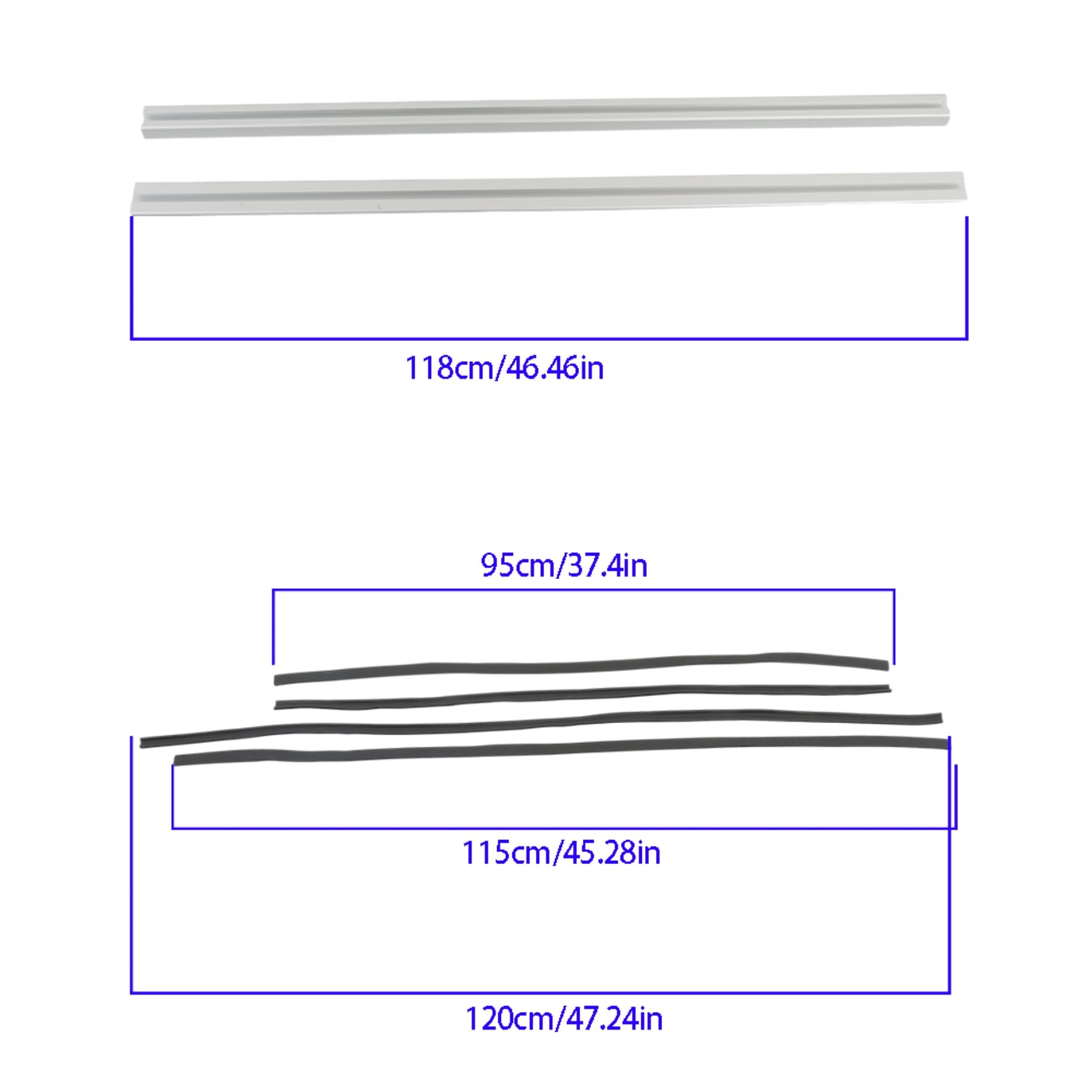 Universal 48 330LB Car Top Roof Cross Bar Luggage Cargo Carrier Rack w/ 3 Kinds Clamp Silver