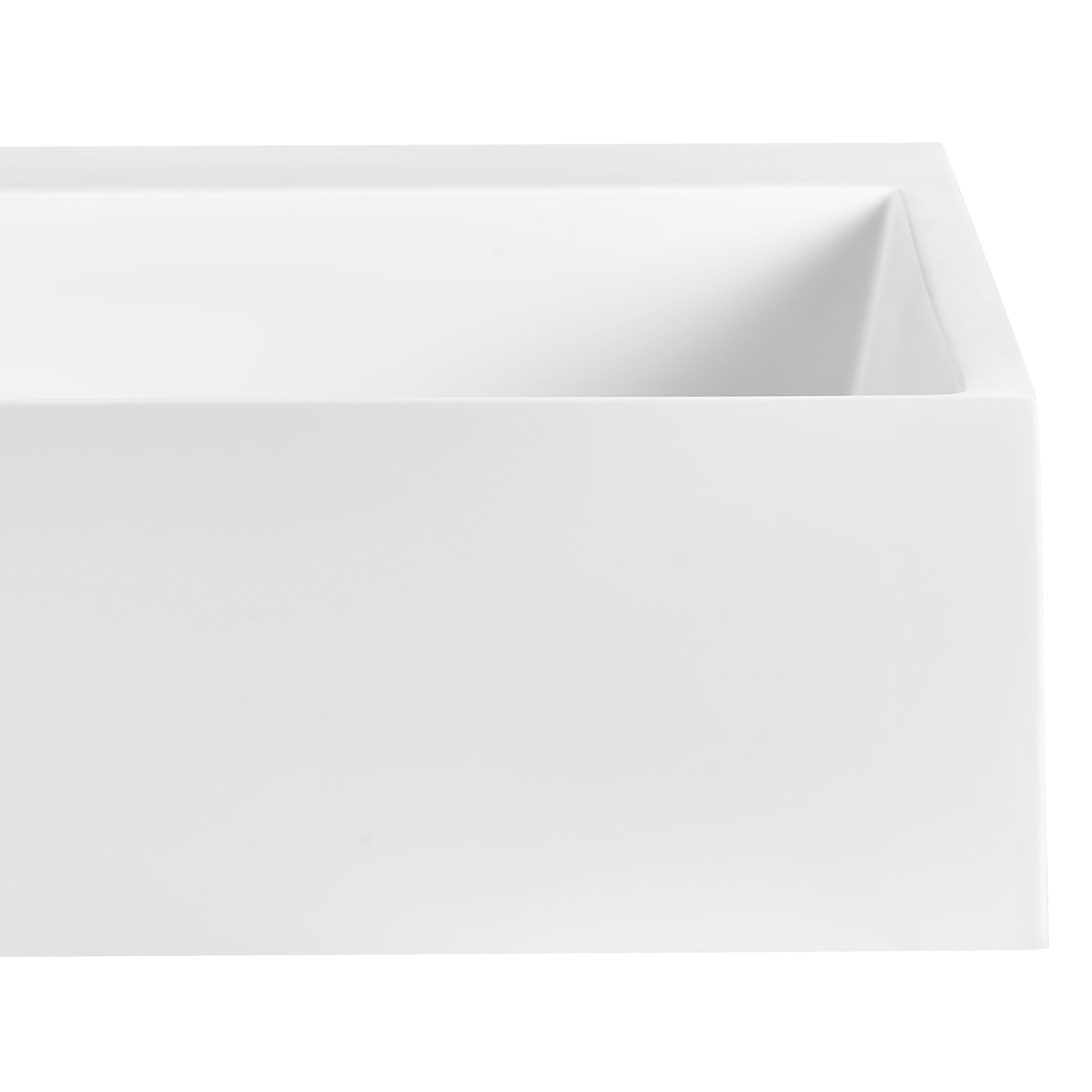 Lavabo suspendido de pared clásico rectangular fundición mineral acabado mate 80 x 46 cm blanco Quenko