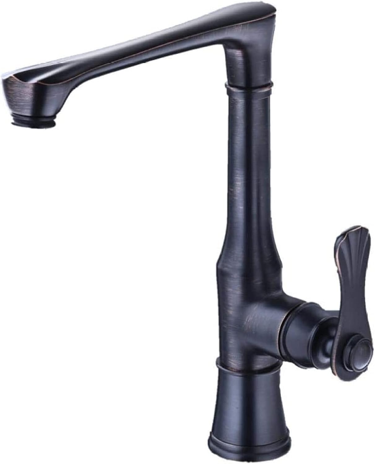 ゴールデン蛇口キッチンシンクの蛇口真鍮単穴シングルハンドルホットコールドデッキクミキサータップキッチン黒タップ -