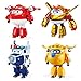 Produktbild Super Wings Supercharged Jett & Supercharged Paul & Supercharged Donnie & Golden Boy Transforming Toy 4er Pack Spielzeug für 3+ Jahre alte Jungen Mädchen, Mehrfarbig, 5"
